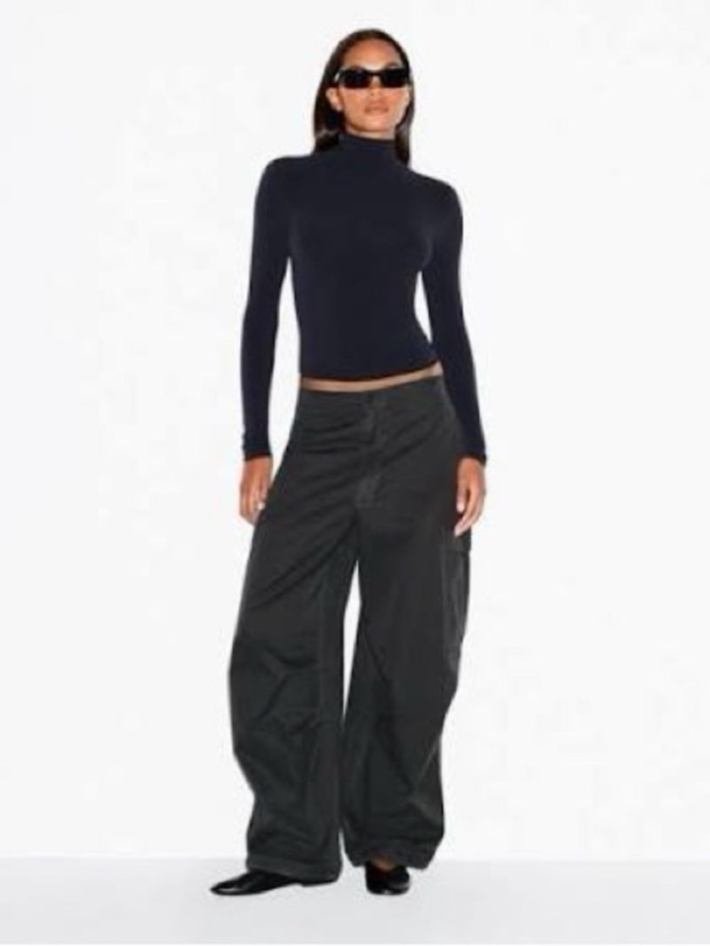 SKIMS OUTDOOR WOVEN CARGO PANTS - NWT - ONYX - S